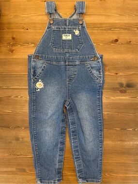 OshKosh Toddler Embroidered Flower Denim Overalls (24M)